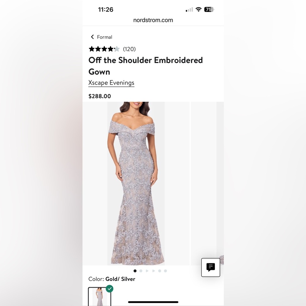 Xscape Strapless Floral Lace Dress in Taupe - Picture 3 of 8